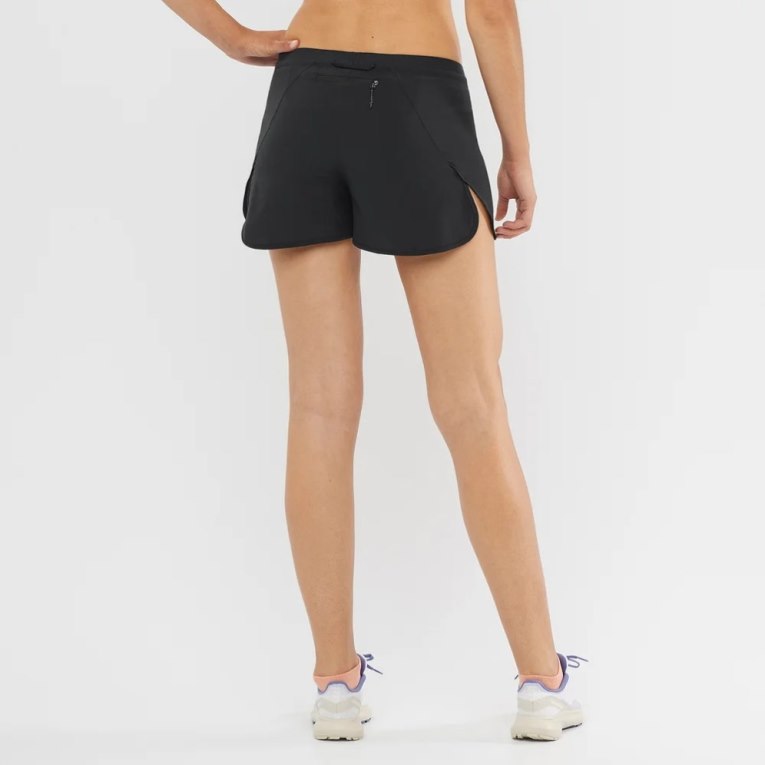 Black Salomon Cross 3'' Women's Running Shorts | PH 32980O